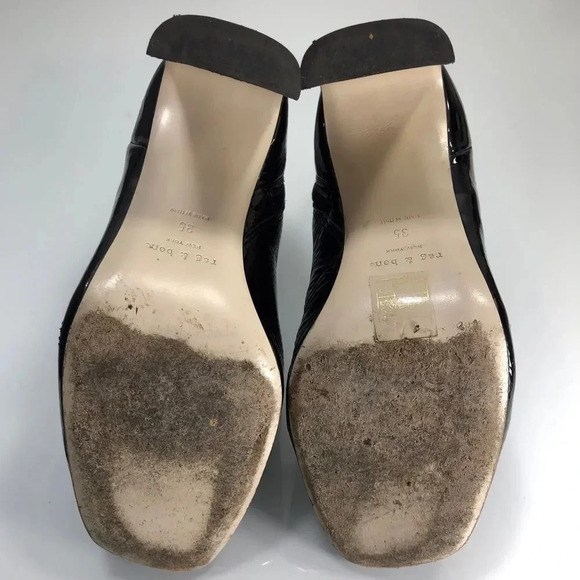 Rag & Bone Ellis Black Patent Leather Ankle Boots Size 35 - Picture 12 of 15